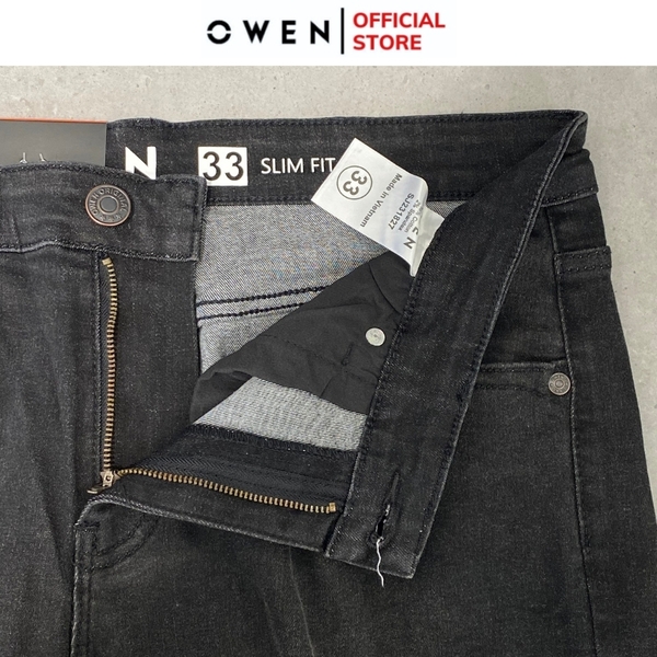 Quần Short Nam Owen SJ231827 màu đen dáng Slim Fit chất liệu cotton