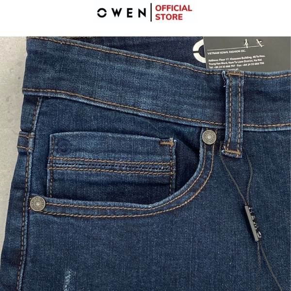 Quần Short Nam Owen SJ231824 màu xanh đậm dáng Slim Fit chất liệu cotton