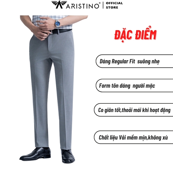 Quần Âu Nam Aristino Quần Tây ATR0120Z Màu Đen 1, Xám 55