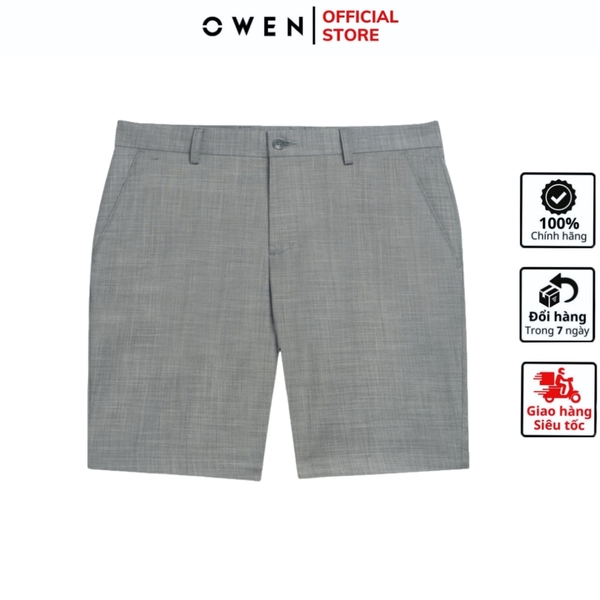 Quần Short Nam Owen SW231917 Sóc Âu màu xám xước dáng Slim fit chất liệu polyester