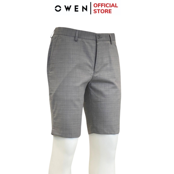 Quần Short Nam Owen SW231917 Sóc Âu màu xám xước dáng Slim fit chất liệu polyester