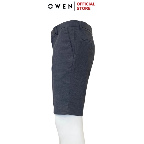 Quần Short Nam Owen SW231921 Sóc Âu màu xám đậm xước dáng Slim fit chất liệu polyester