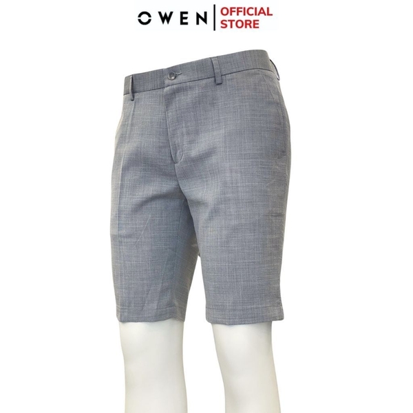 Quần Short Nam Owen ST231282 (SW231920) Sóc Âu màu xám nhạt xước dáng Slim fit chất liệu polyester