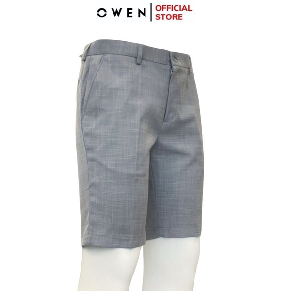 Quần Short Nam Owen ST231282 (SW231920) Sóc Âu màu xám nhạt xước dáng Slim fit chất liệu polyester
