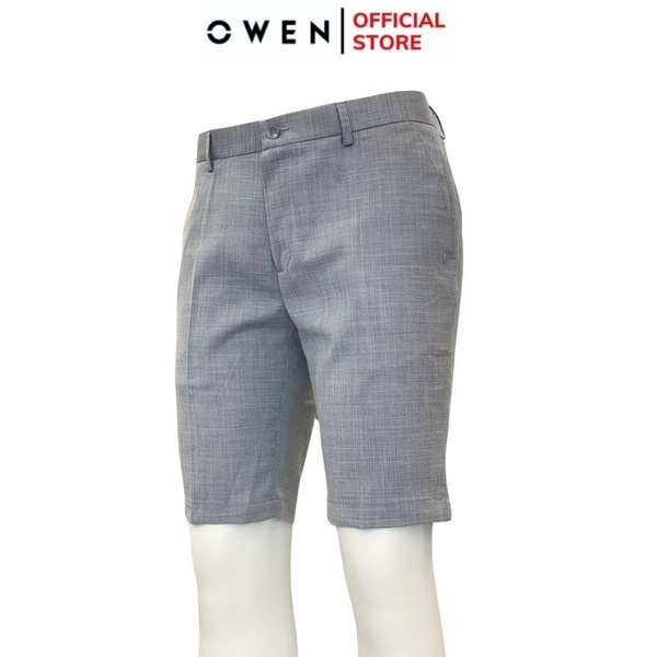Quần Short Nam Owen ST231282 (SW231920) Sóc Âu màu xám nhạt xước dáng Slim fit chất liệu polyester