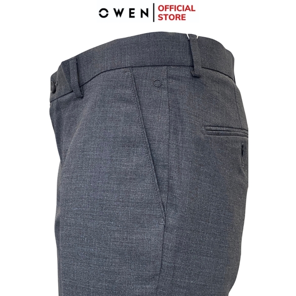 Quần Short Nam Owen SW231921 Sóc Âu màu xám đậm xước dáng Slim fit chất liệu polyester