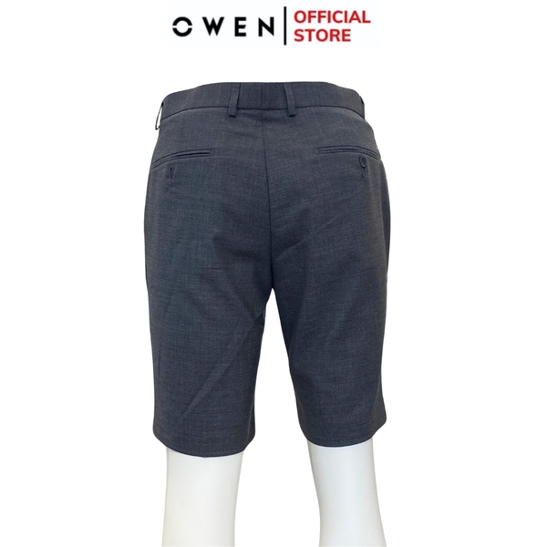 Quần Short Nam Owen SW231921 Sóc Âu màu xám đậm xước dáng Slim fit chất liệu polyester