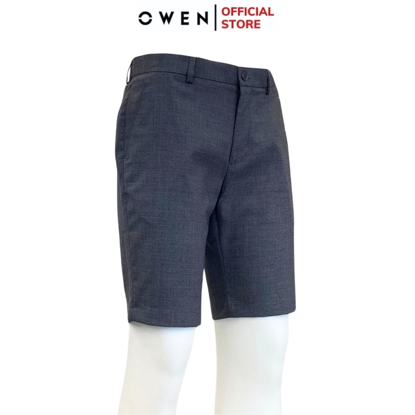 Quần Short Nam Owen SW231921 Sóc Âu màu xám đậm xước dáng Slim fit chất liệu polyester