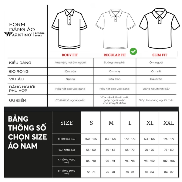 Áo Thun Polo Nam Cổ Bẻ Aristino APS087S3 Màu: Trắng 6, Xanh biển 200, Xanh tím than 26