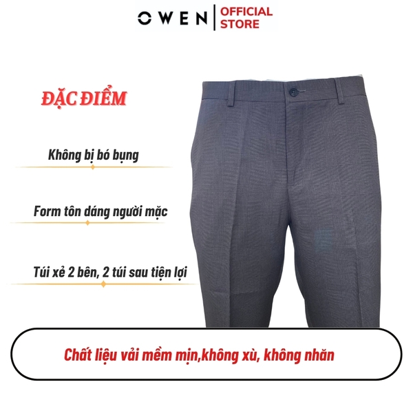 Quần Short Nam Owen SV242426 sóc âu màu xám đậm dáng trendy chất liệu nano