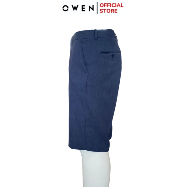 Quần Short Nam Owen SV242430 sóc âu màu xanh đậm dáng trendy chất liệu nano