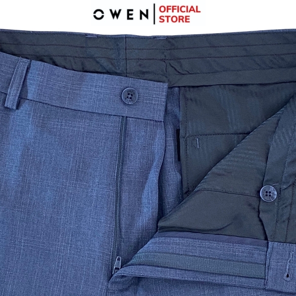 Quần Short Nam Owen SV242430 sóc âu màu xanh đậm dáng trendy chất liệu nano