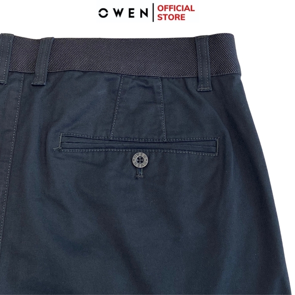 Quần Kaki Nam Owen QKSL241234 màu xanh navy dáng ôm slim fit cạp tăng đơ chất liệu CVC Spandex