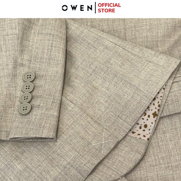 Áo Demi - Blazer Owen BL231931 màu be đậm dáng regular fit chất vải polyester