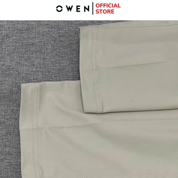 Quần Kaki Nam Owen QKR241327 màu be nhạt dáng suông ống đứng Regular fit chất liệu Poly Recycled (Renu)
