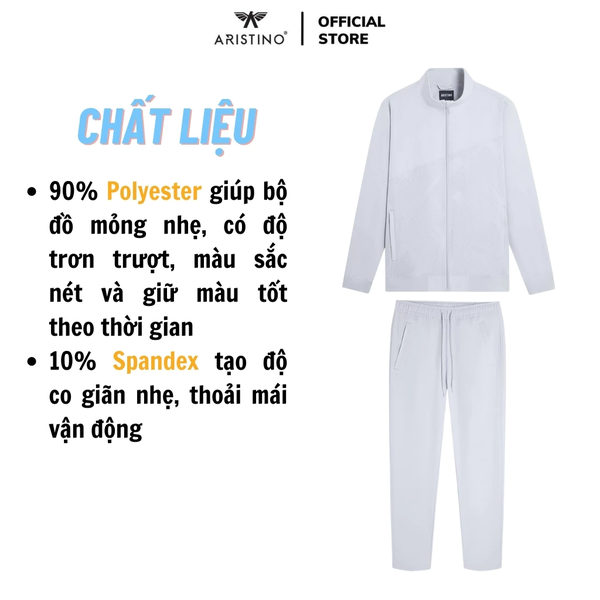 Bộ đồ Gió Thu đông Aristino AJS005BZ Màu Xám 10, Xanh tím than 73