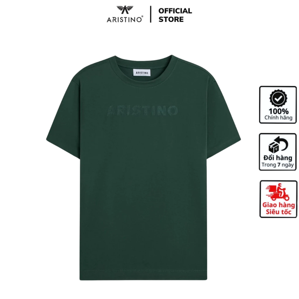 Áo Thun Nam Tay Ngắn Không Cổ Aristino ATS008AS0 Màu: Xanh rêu 39