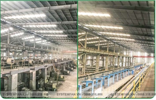 Hệ thống làm mát giúp cung cấp khi tươi cho không gian nhà xưởng