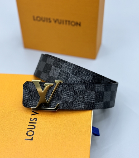 Thắt lưng, dây nịt, belt Louis Vuitton trơn mặt LV dây sọc Caro size 90-95-100cm Like Auth 1-1 on web fullbox