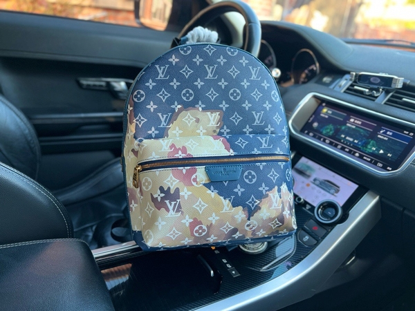 Balo thời trang Louis Vuitton LV Xanh Loang Discovery Backpack PM Monogram Macassar Canvas size 40cm Like Auth on web