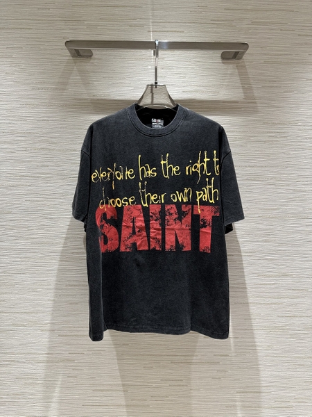 Áo phông T shirt Saint Michael Xám chữ đỏ vàng Like Auth on web