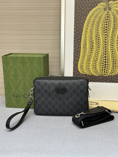 Túi đeo chéo Clutch cầm tay Louis Vuitton Ophidia Đen họa tiết monogram tag Da Like Auth on web fullbox bill thẻ