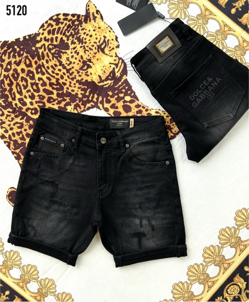 Quần short jean Balenciaga Đen rách xước logo tag vuông Like Auth 1-1 on web