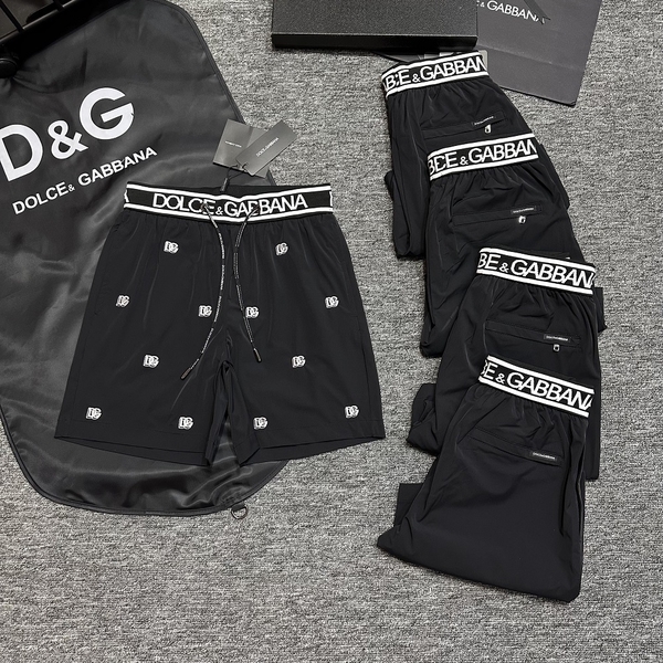 Quần short đùi gió Dolce Gabbana check cạp thêu nhiều logo DG 2 lớp lót lưới Like Auth 1-1 on web