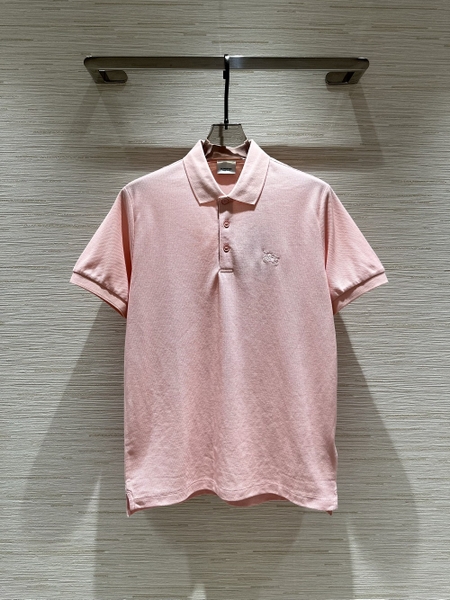 Áo polo Burberry Hồng logo thêu ngựa bay ngực Like Auth 1-1 on web