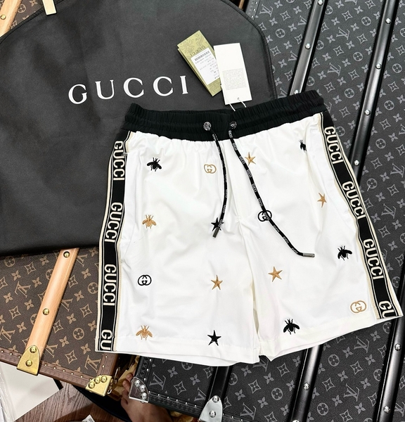 Quần short ngố đùi gió Gucci 2 lớp lót lưới thêu logo Ong Sao new 2024 Like Auth 1-1 on web