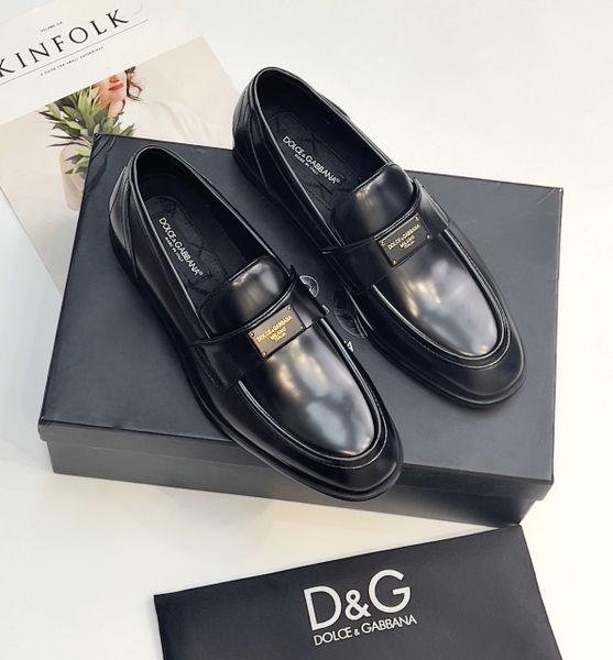 Giày Loafer Dolce Gabbana tag vuông da Đen Bóng new 2024 Like Auth 1-1 on web fullbox