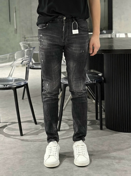 Quần Jean Dsquared2 Đen bạc rách xước khóa 4 khuy basic Like Auth 1-1 on web