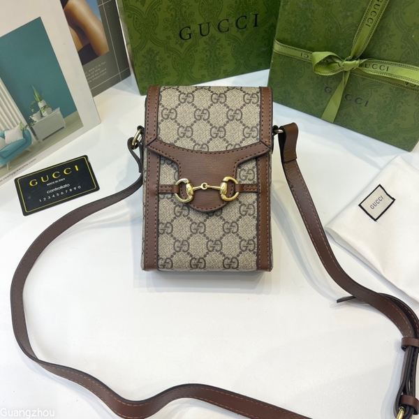 Túi đeo chéo Gucci mini Phone 17x12x4cm da trâu fullbox bill thẻ Like Auth on web