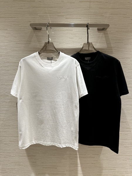 Áo phông T shirt Dior trơn logo thêu ngực cổ bo Like Auth on web