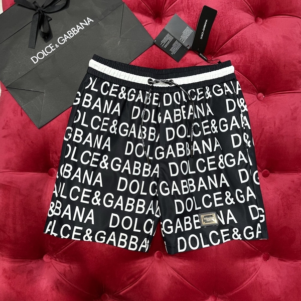 Quần short đùi gió Dolce Gabbana check cạp logo full 2 lớp lót lưới Like Auth 1-1 on web