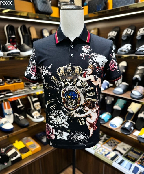 Áo polo Dolce Gabbana họa tiết Thiên Thần Vương Miện Hoa Hồng Like Auth 1-1 on web