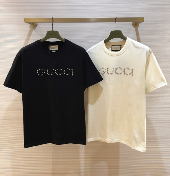 Áo phông T shirt Gucci logo ngực đính đá new 2024 Like Auth on web