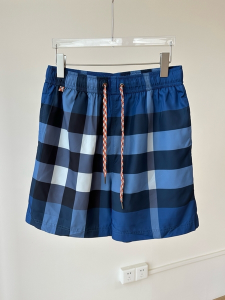 Quần short gió Burberry 2 lớp lót lưới kẻ sọc new 2024 Xanh Dương Like Auth 1-1 on web