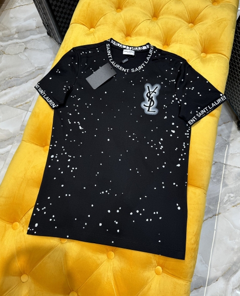 Áo phông T shirt Saint Laurent logo check cổ họa tiết chấm bi new 2024 Like Auth on web