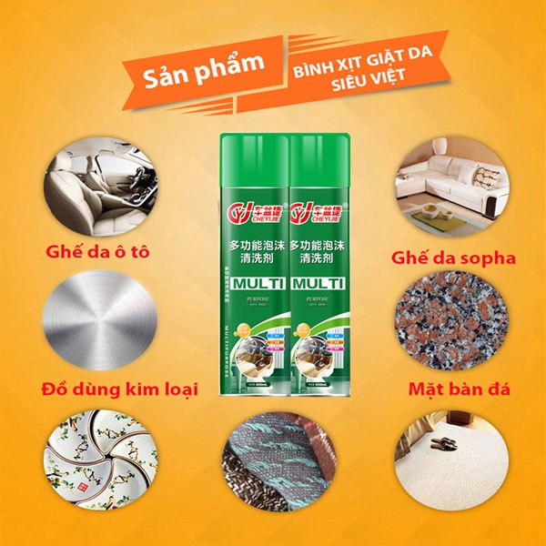 Bình xịt làm sạch đồ da trên xe ô tô