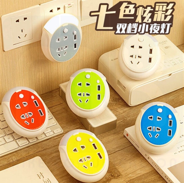 Ổ cắm điện đa năng usb kèm đèn ngủ