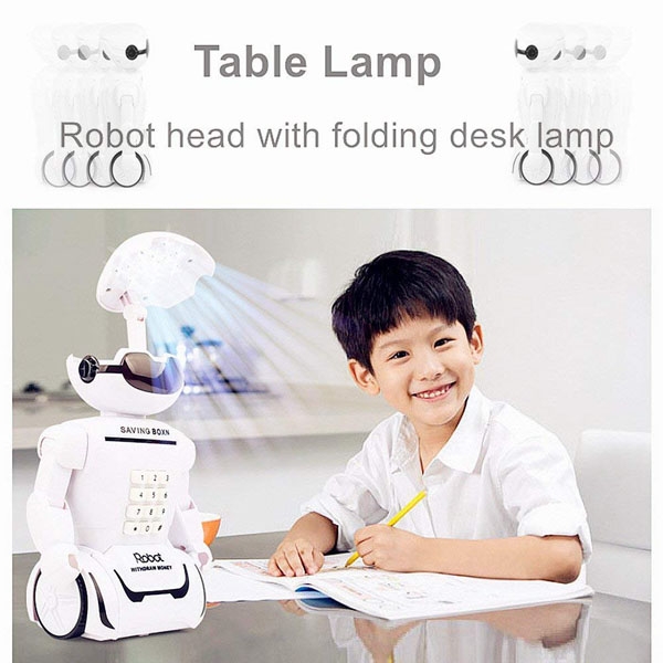 Đèn học robot phát nhạc kiêm két đựng tiền cho bé
