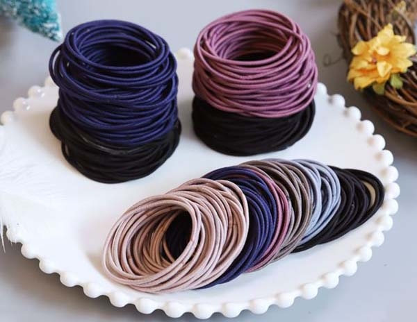 Túi 100 dây buộc tóc nữ nhiều màu