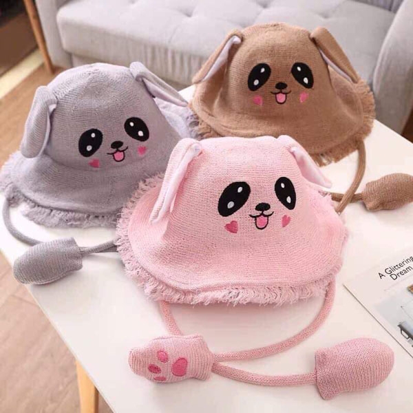 Mũ tai thỏ giật cho bé