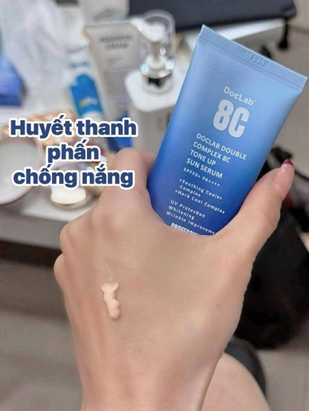 Serum Chống nắng 3 trong 1 dưỡng trắng nâng tone Double Complex 8C Tone Up Sun Serum SPF50 PA