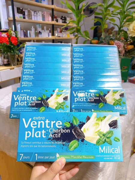 Detox hỗ trợ đào thải mỡ thừa, thải độc ruột Milical Extra Ventre Plat 7 ống của Pháp
