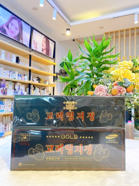 Cao linh chi hộp gỗ đen Hàn Quốc - GOLD Korean YOUNGJI Korean Longevity Mushroom Extract