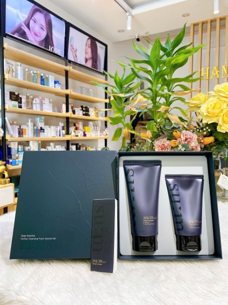 Set sữa rửa mặt, làm bọt cạo râu; phục hồi và làm sáng da cho nam Su:m37 Dear Homme Perfect Cleansing Foam Special Set