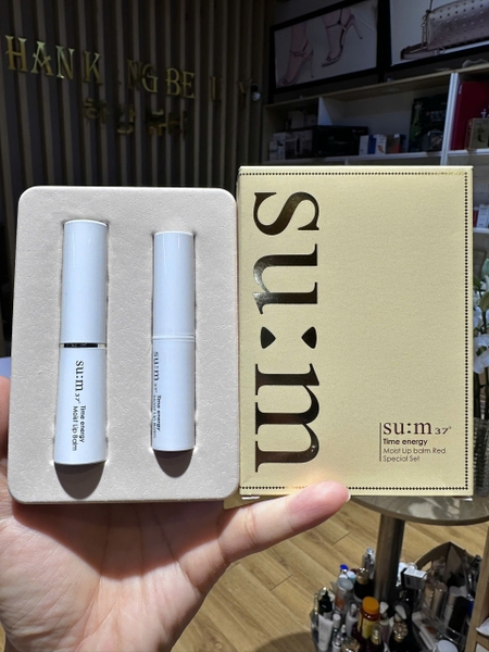 Set son dưỡng có màu Sum37 Time Energy Moist Lip Balm Red (special set)
