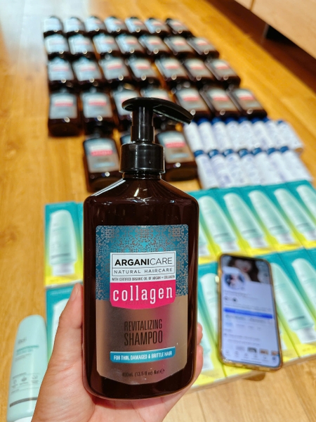 Cặp gội xả phục hồi tóc Argani Care Natural Haircare Collagen 750ml